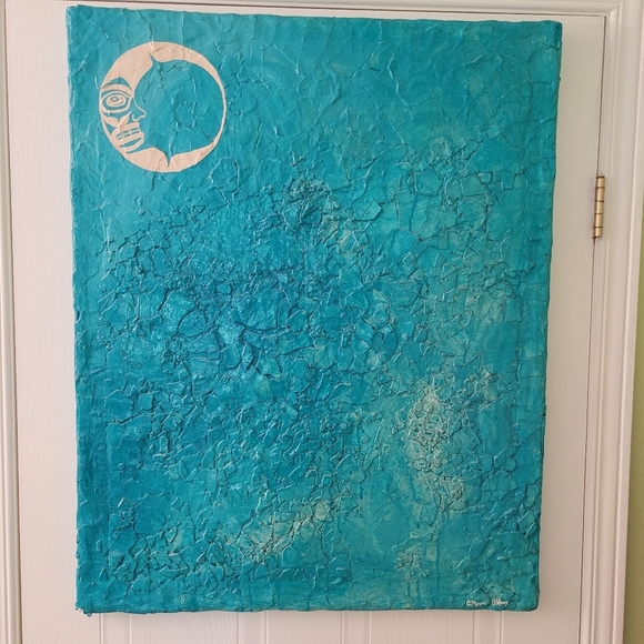 Original Vtg Indigenous 3D Mix Media Art by Christine Moore, Brian Henry Signed - Picture 1 of 10